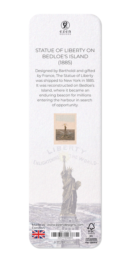 Ezen Designs - Statue of Liberty on Bedloe's Island (1885) - Bookmark - Back