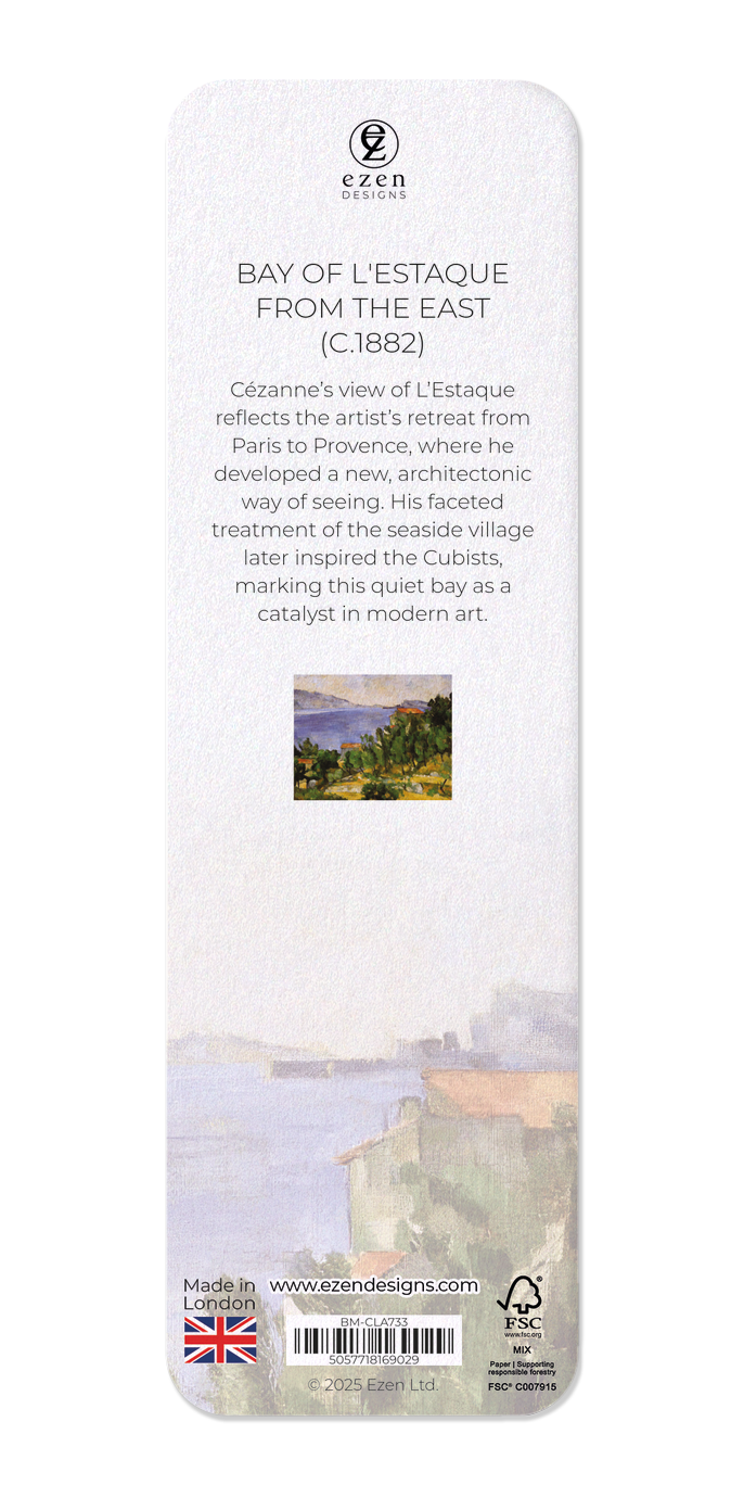 Ezen Designs - Bay of L'Estaque from the East (c.1882) - Bookmark - Back