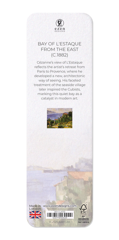 Ezen Designs - Bay of L'Estaque from the East (c.1882) - Bookmark - Back