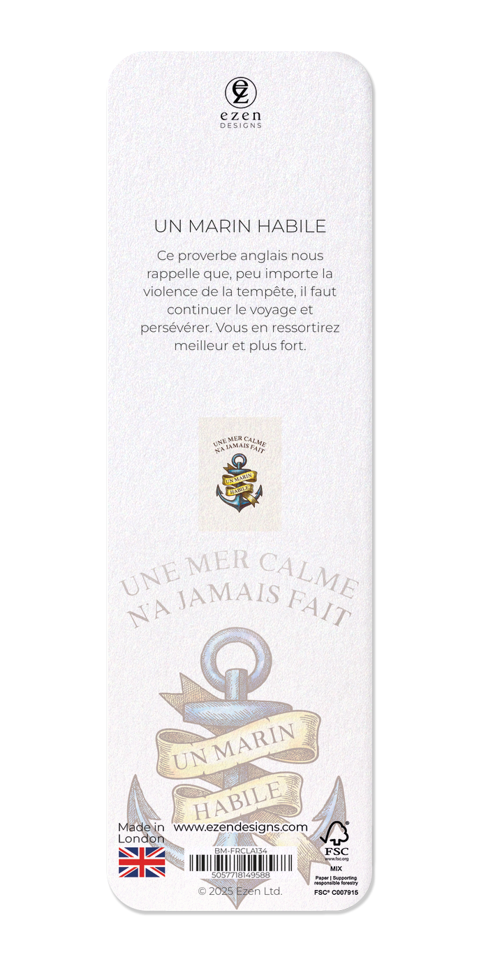 Ezen Designs - Un Marin Habile - Bookmark - Back