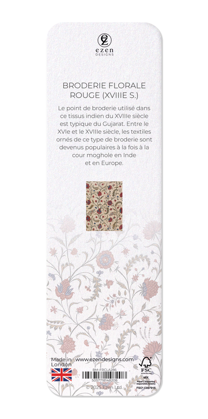 Ezen Designs - BRODERIE FLORALE ROUGE (XVIIIe S.) - Bookmark - Back