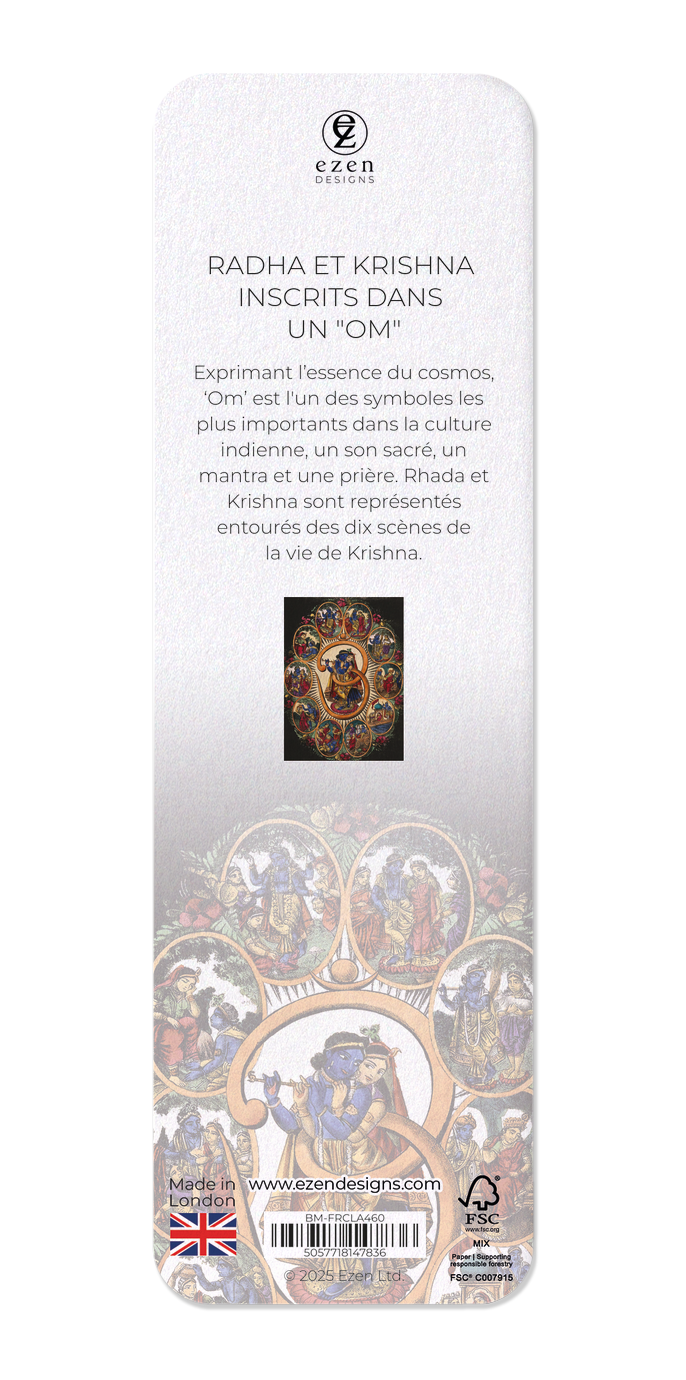 Ezen Designs - RADHA ET KRISHNA INSCRITS DANS UN "OM" - Bookmark - Back