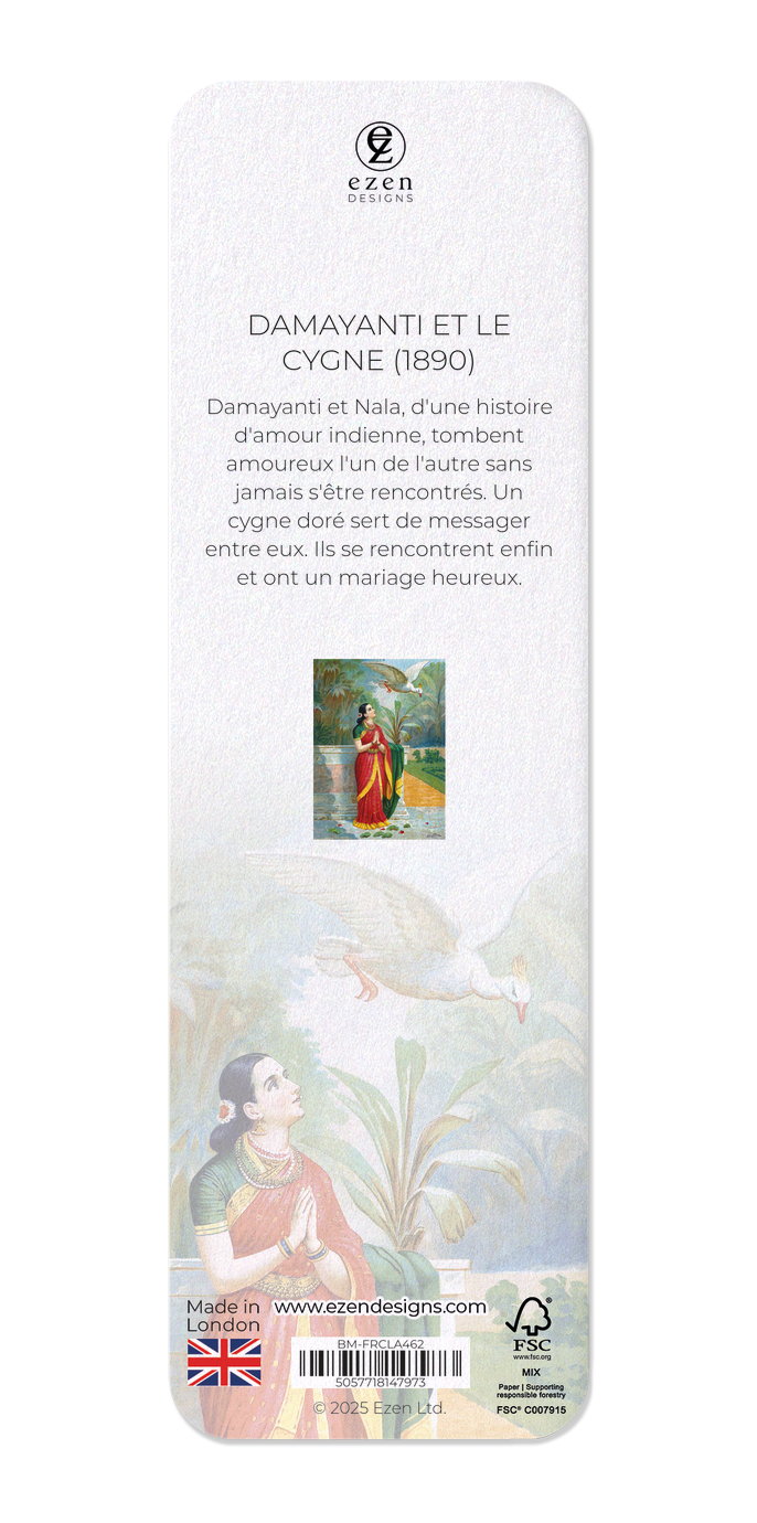 Ezen Designs - DAMAYANTI ET LE CYGNE (1890) - Bookmark - Back