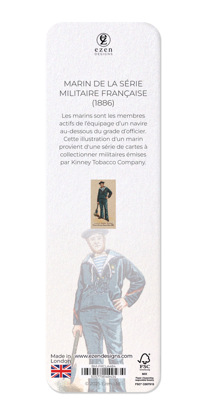 Ezen Designs - Marin de la Série Militaire Française (1886) - Bookmark - Back