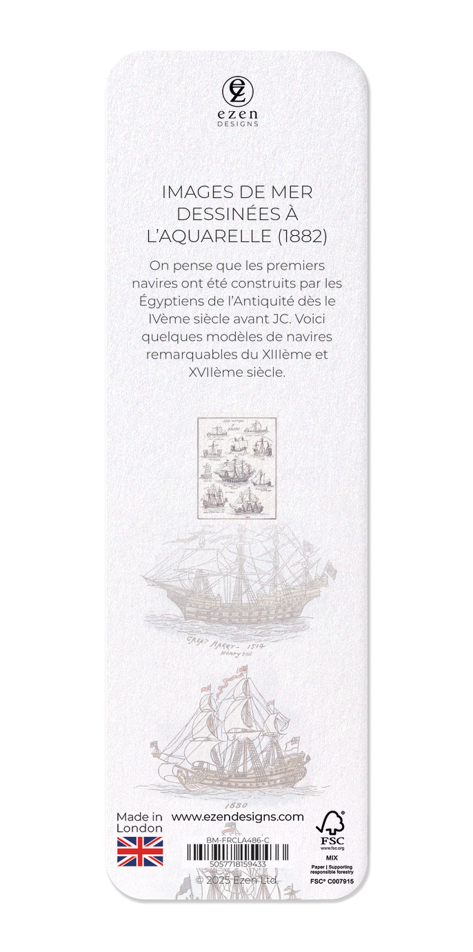 Ezen Designs - Images de Mer Dessinées à l’aquarelle (1882) - Bookmark - Back