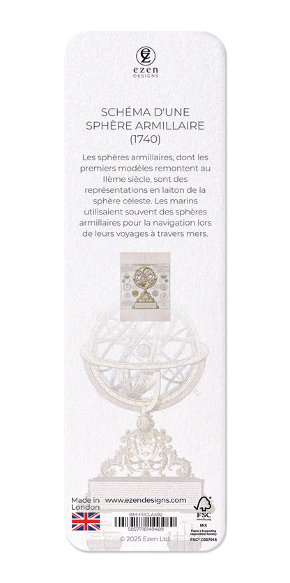 Ezen Designs - Schéma d'une Sphère Armillaire (1740) - Bookmark - Back