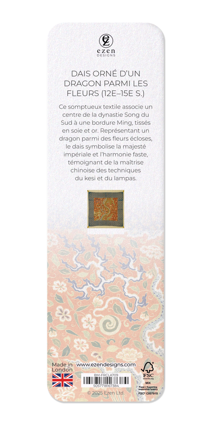 Ezen Designs - Dais orné d’un dragon parmi les fleurs (12e–15e s.) - Bookmark - Back
