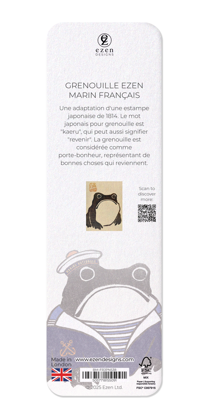 Ezen Designs - GRENOUILLE EZEN Marin français - Bookmark - Back