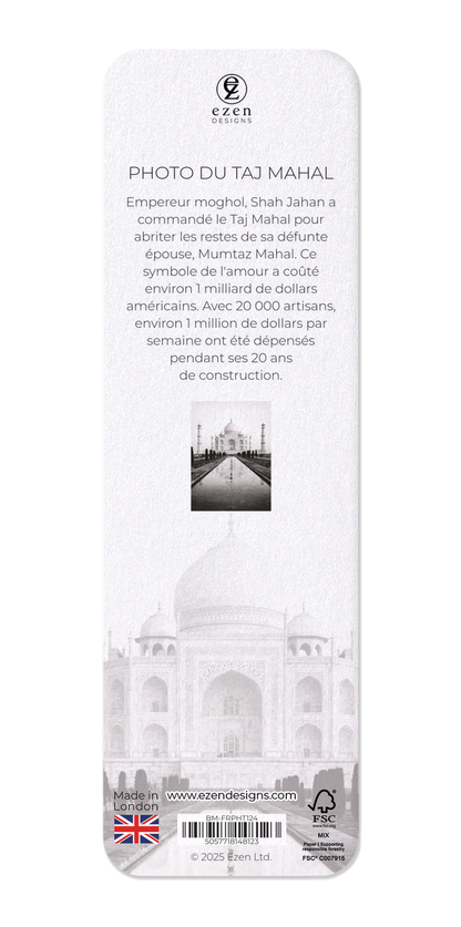 Ezen Designs - PHOTO DU TAJ MAHAL - Bookmark - Back