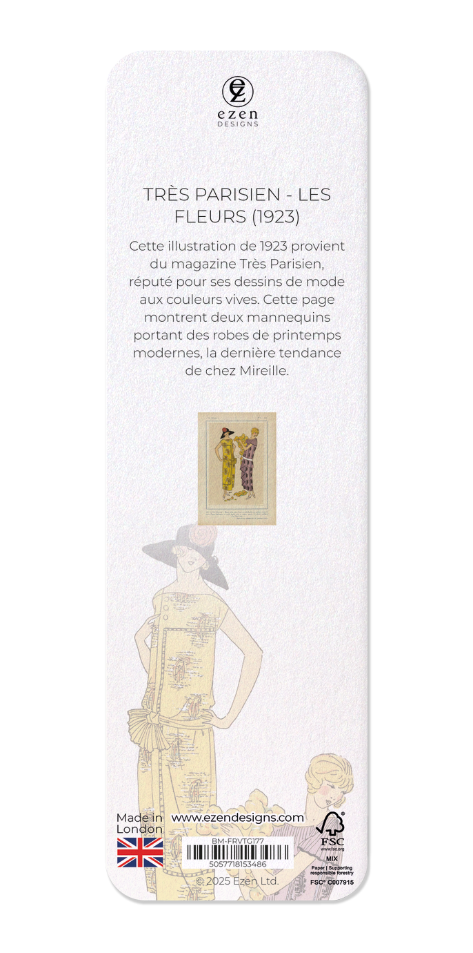 Ezen Designs - Très Parisien - Les Fleurs (1923) - Bookmark - Back