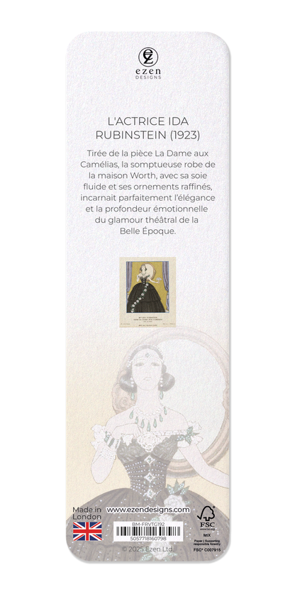 Ezen Designs - L'actrice Ida Rubinstein (1923) - Bookmark - Back