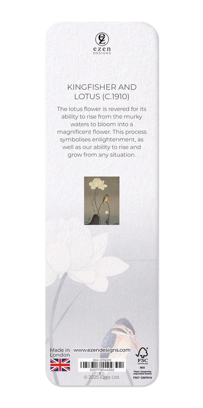 Ezen Designs - Kingfisher and lotus (c.1910) - Bookmark - Back
