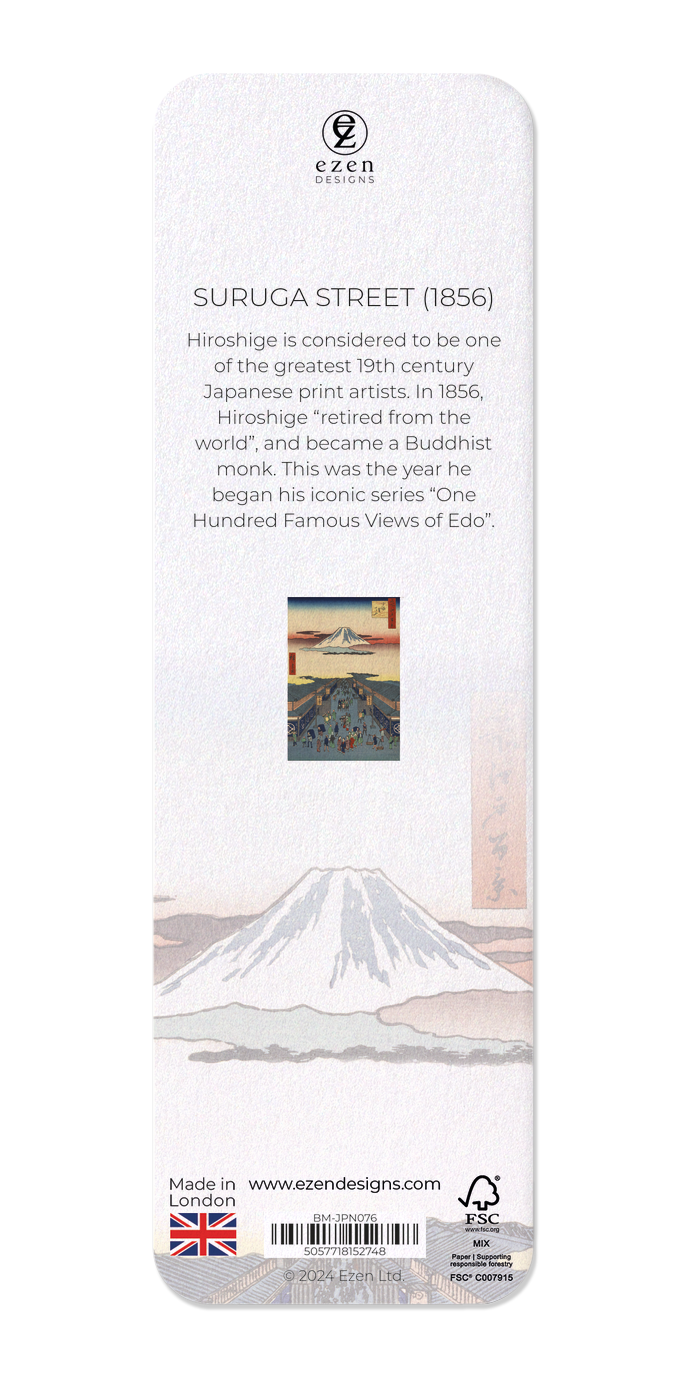 Ezen Designs - Suruga Street (1856) - Bookmark - Back