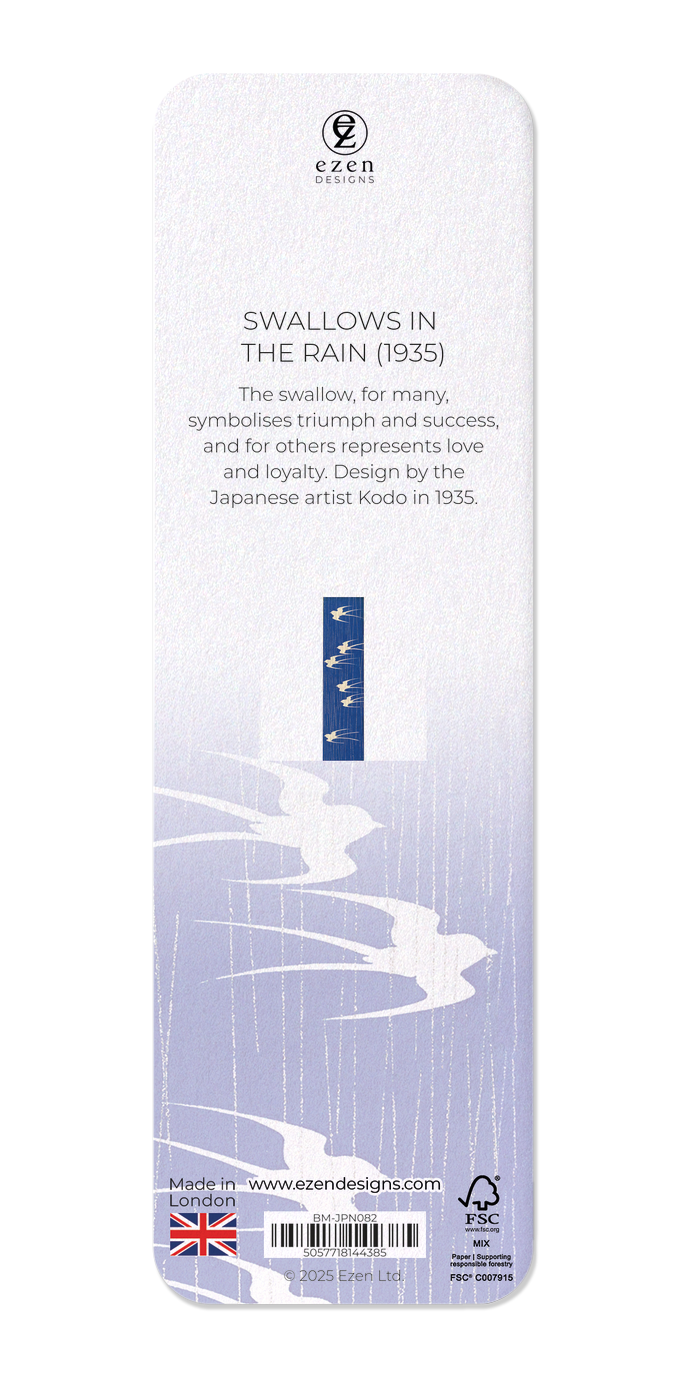 Ezen Designs - Swallows in the rain (1935) - Bookmark - Back