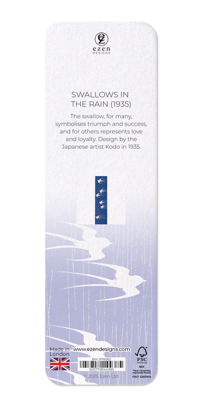 Ezen Designs - Swallows in the rain (1935) - Bookmark - Back