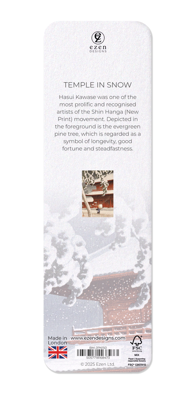 Ezen Designs - Temple in snow - Bookmark - Back