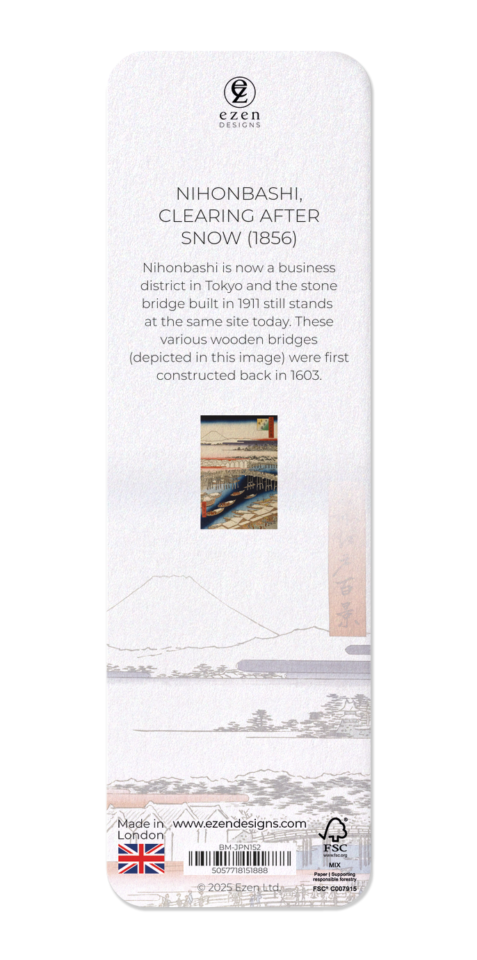 Ezen Designs - Nihonbashi, Clearing After Snow (1856) - Bookmark - Back