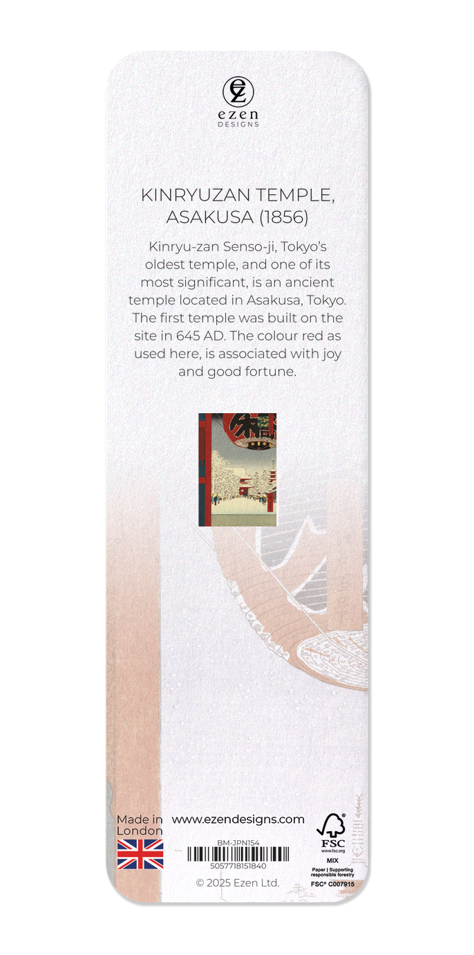 Ezen Designs - Kinryuzan Temple, Asakusa (1856) - Bookmark - Back