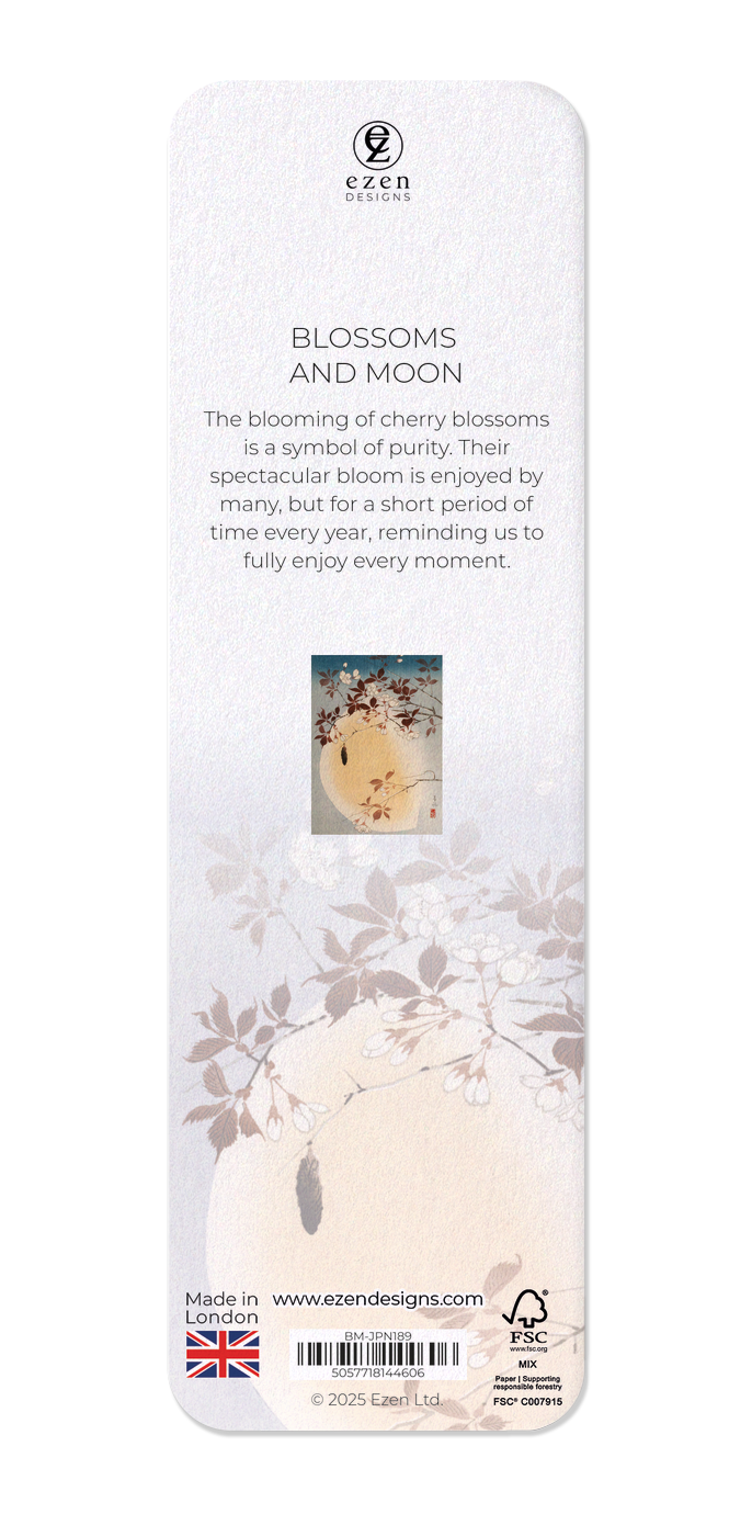 Ezen Designs - Blossoms and moon - Bookmark - Back