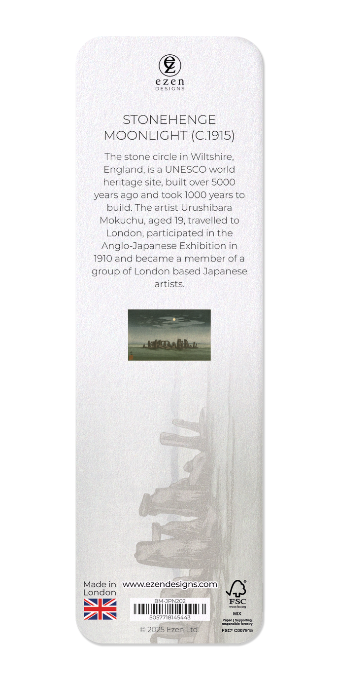 Ezen Designs - Stonehenge Moonlight (c.1915) - Bookmark - Back