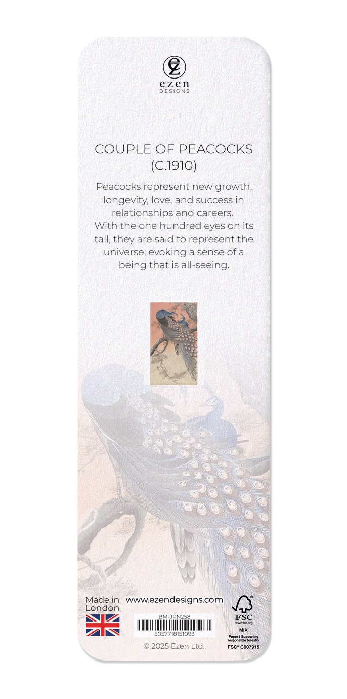 Ezen Designs - Couple of peacocks (C.1910) - Bookmark - Back