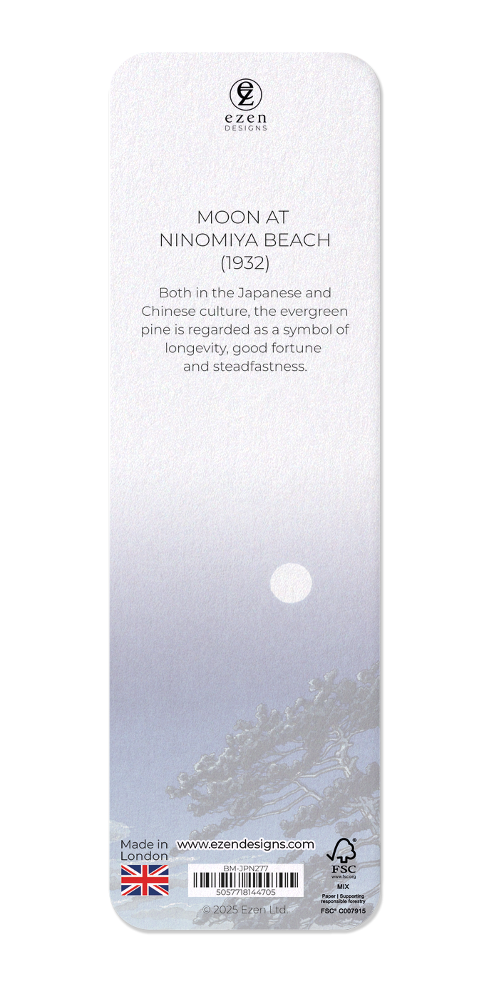 Ezen Designs - Moon at ninomiya beach (1932) - Bookmark - Back