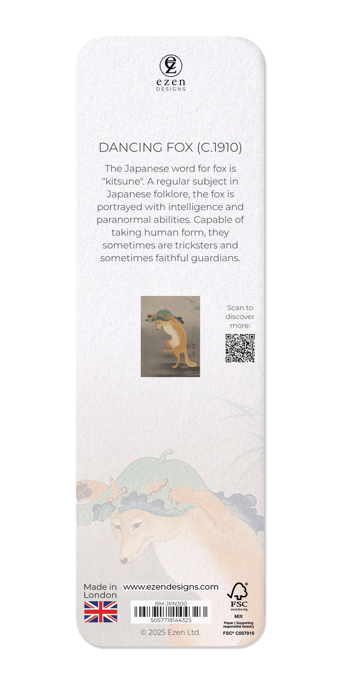 Ezen Designs - Dancing fox (c.1910) - Bookmark - Back
