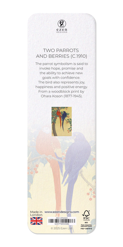 Ezen Designs - Two parrots and berries (C.1910) - Bookmark - Back