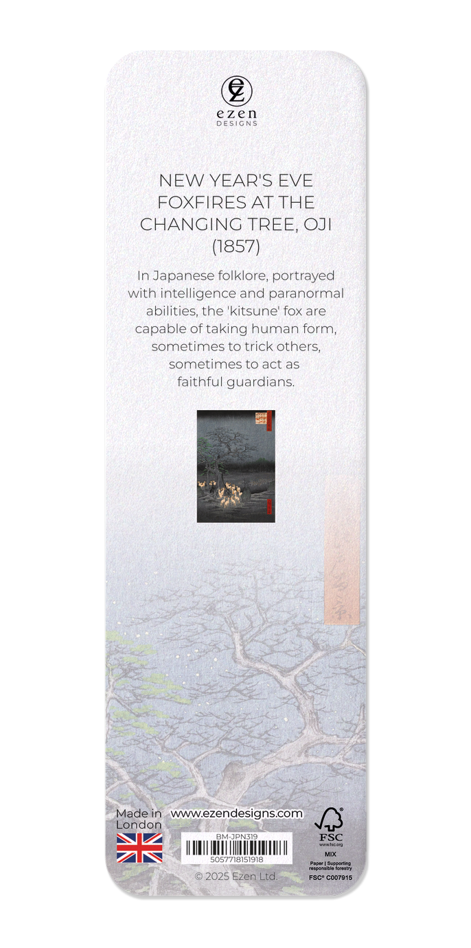 Ezen Designs - New Year's Eve Foxfires at the Changing Tree, Oji (1857) - Bookmark - Back