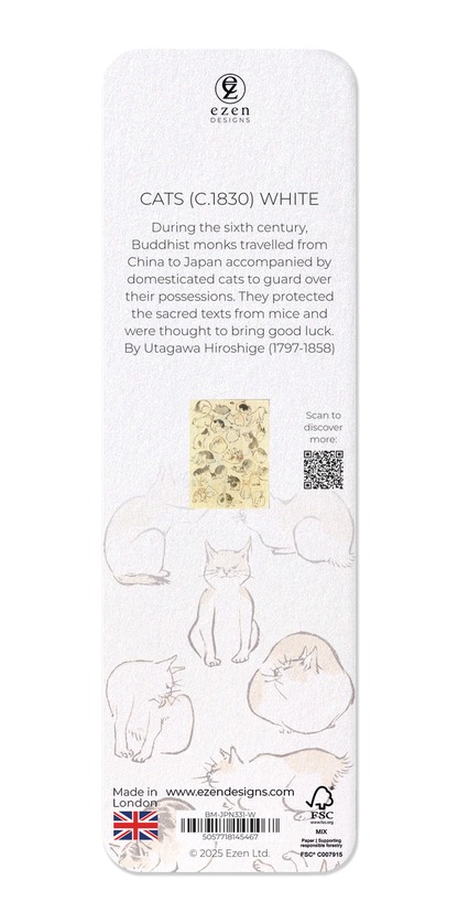 Ezen Designs - CATS (C.1830) WHITE - Bookmark - Back