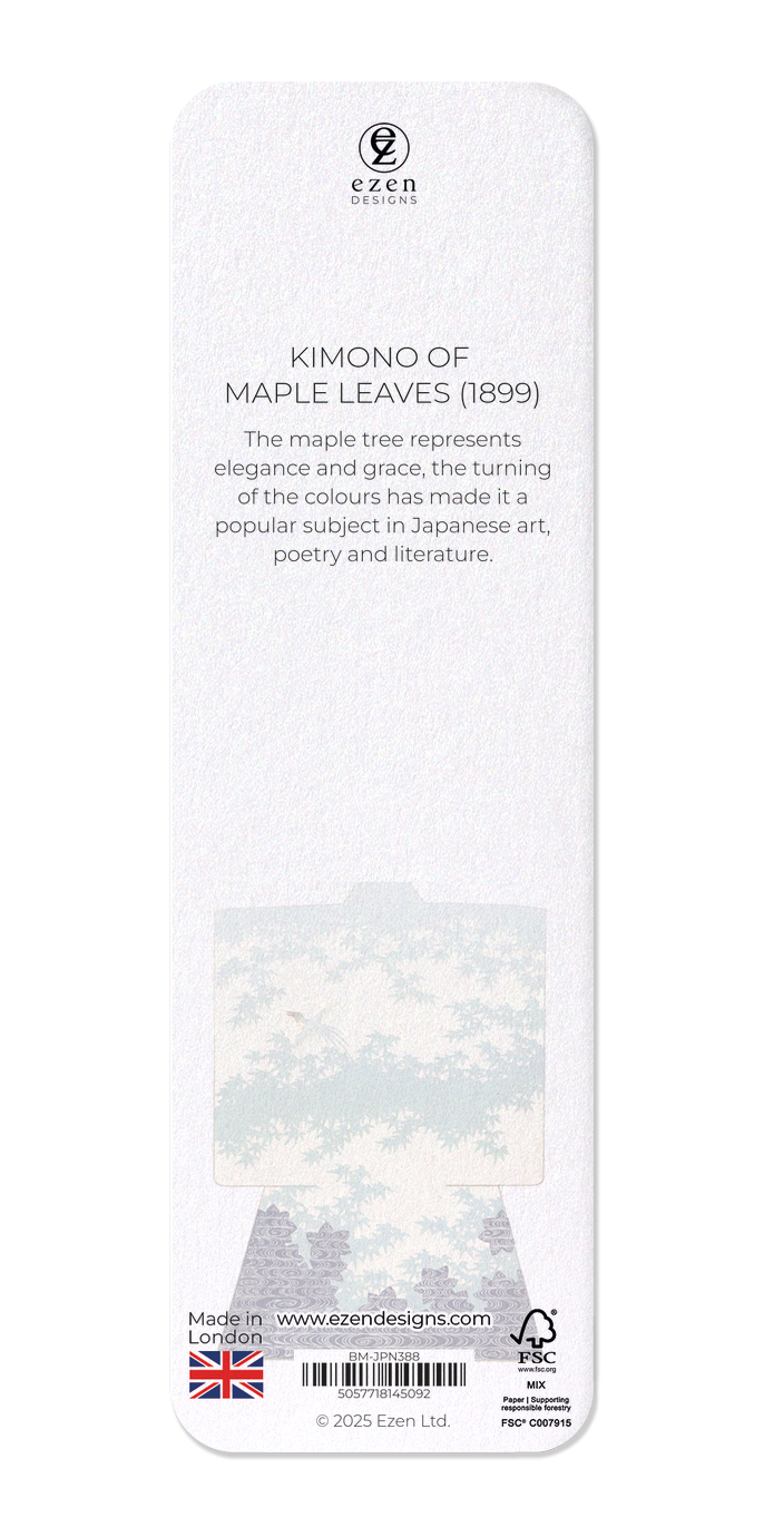 Ezen Designs - Kimono of maple leaves (1899) - Bookmark - Back