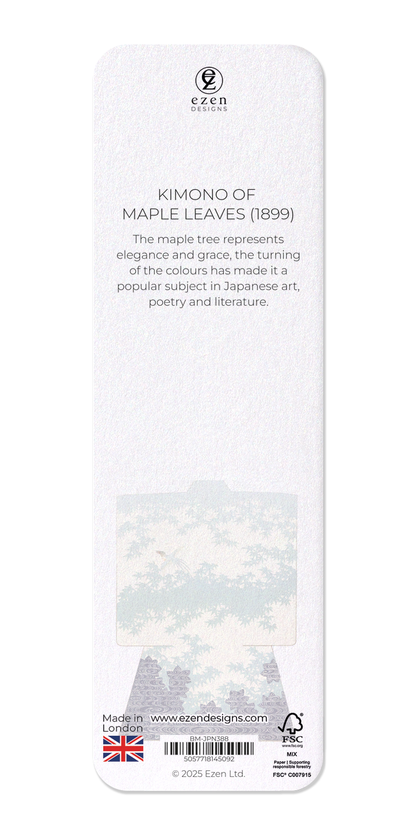 Ezen Designs - Kimono of maple leaves (1899) - Bookmark - Back