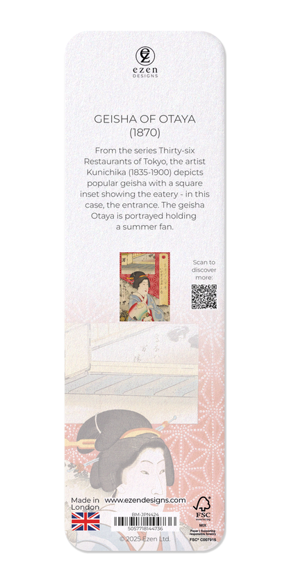 Ezen Designs - Geisha of Otaya (1870) - Bookmark - Back