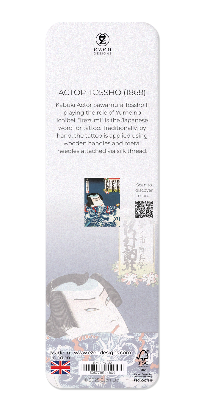 Ezen Designs - Actor Tossho (1868) - Bookmark - Back