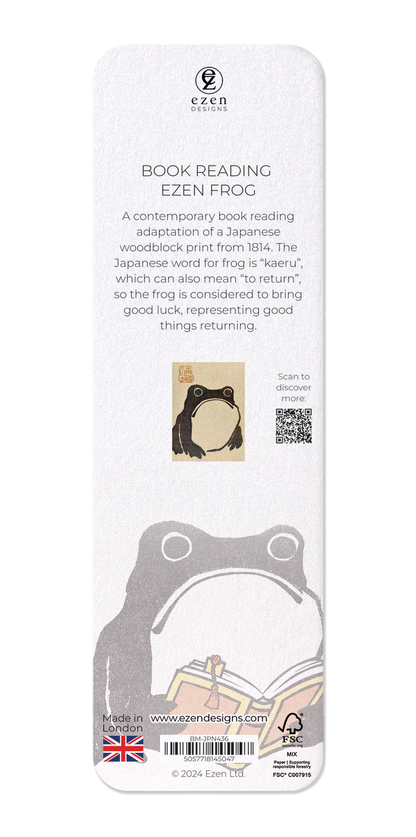 Ezen Designs - Book Reading Ezen Frog - Bookmark - Back
