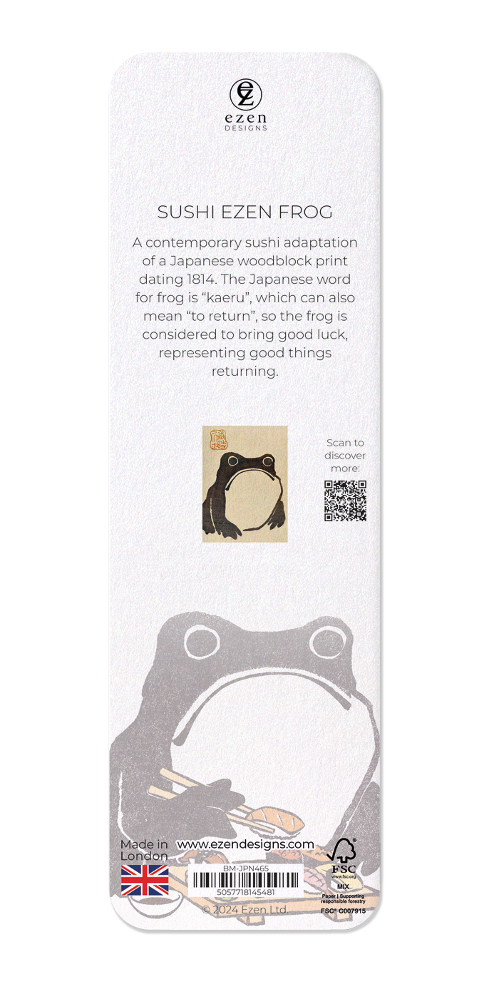 Ezen Designs - Sushi Ezen Frog - Bookmark - Back