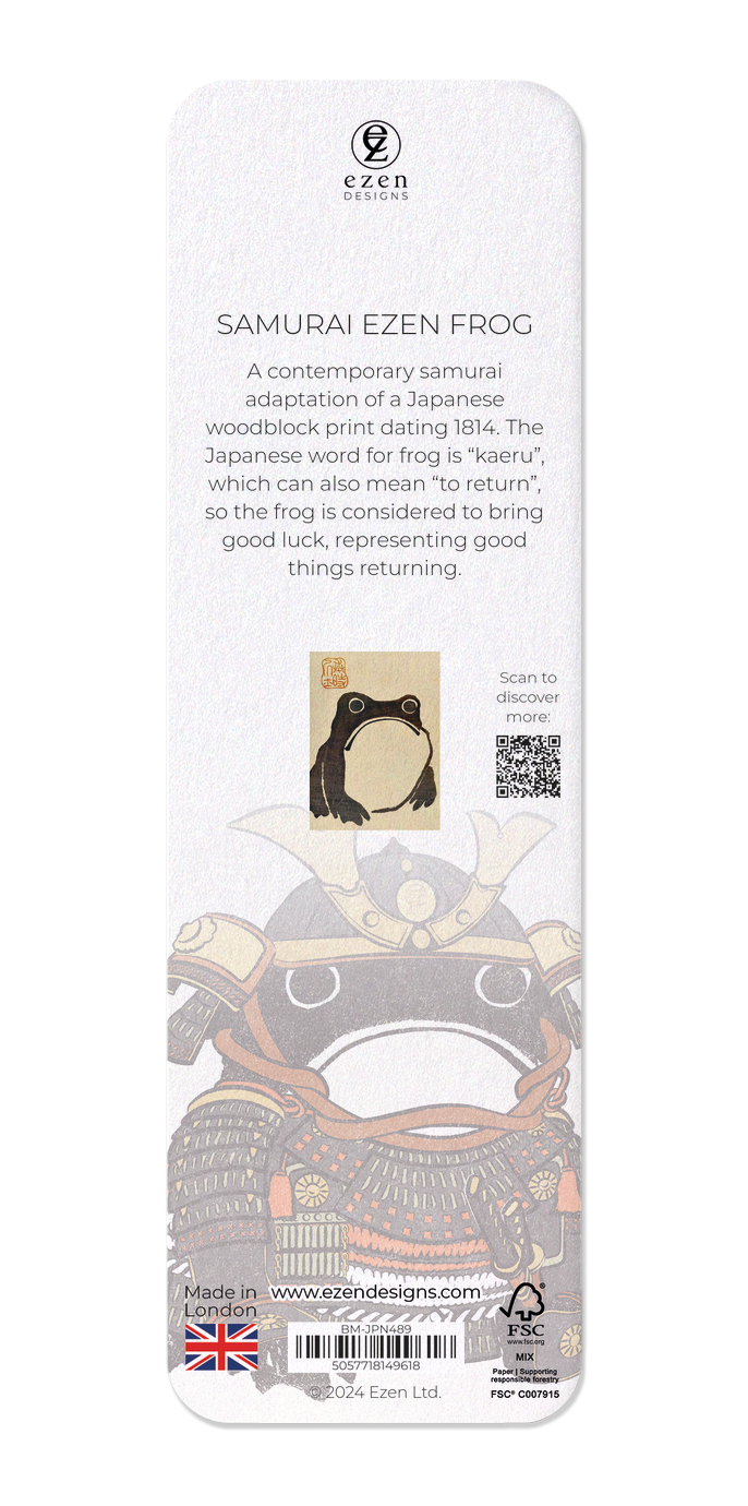 Ezen Designs - Samurai Ezen Frog - Bookmark - Back