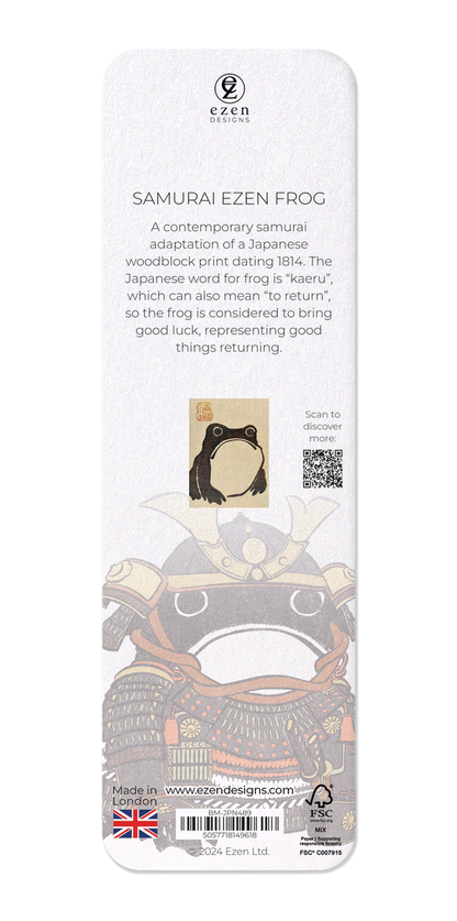 Ezen Designs - Samurai Ezen Frog - Bookmark - Back