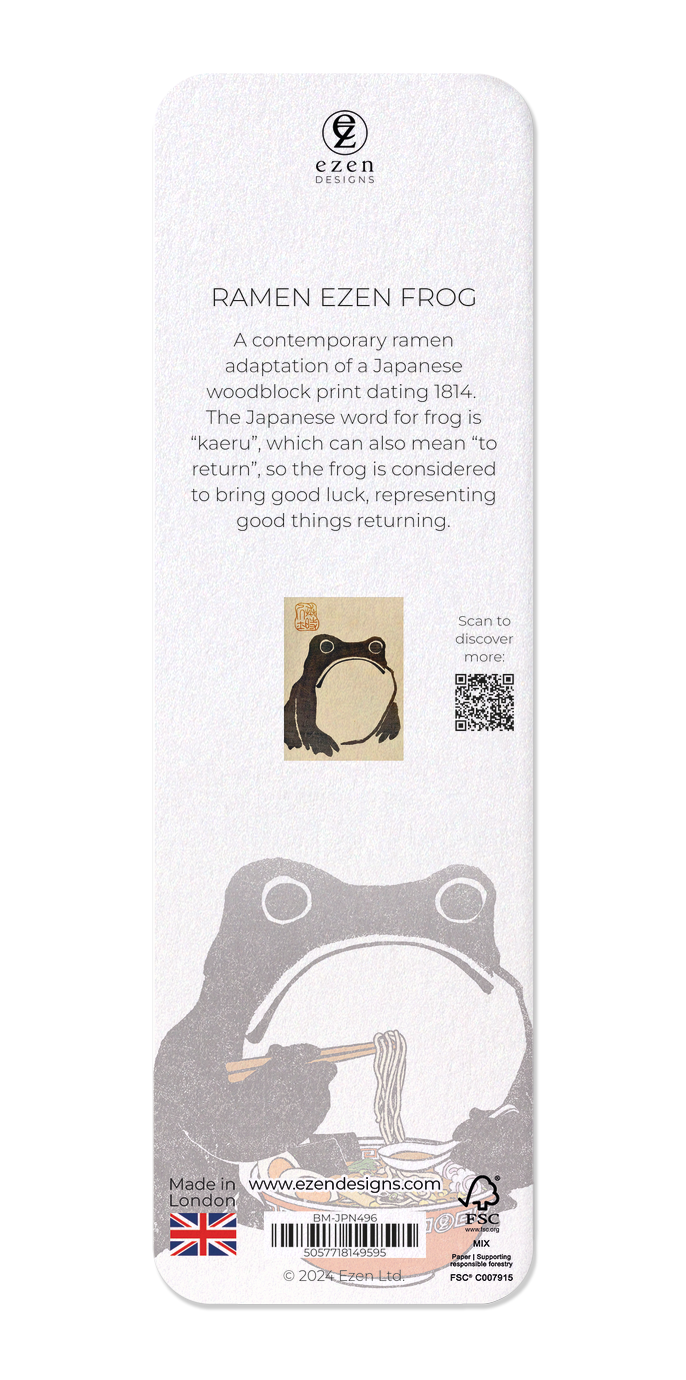 Ezen Designs - Ramen Ezen Frog - Bookmark - Back