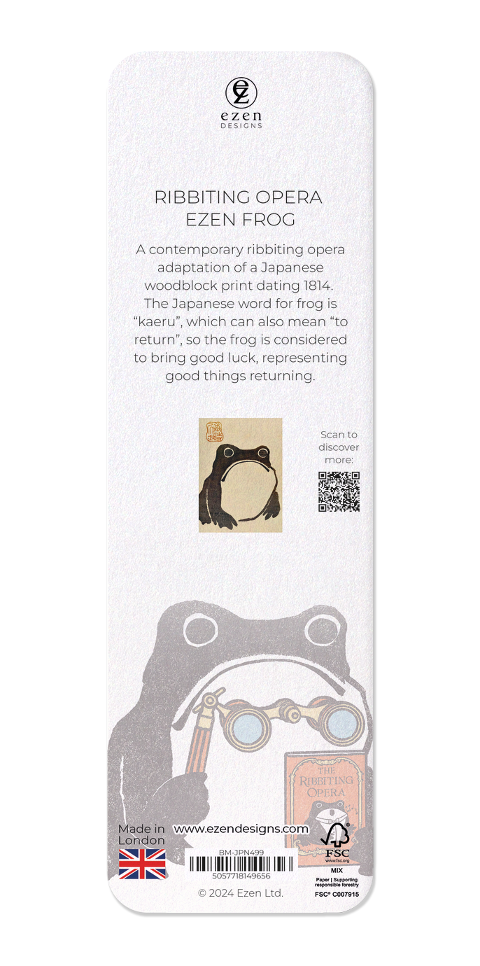 Ezen Designs - Ribbiting Opera Ezen Frog - Bookmark - Back