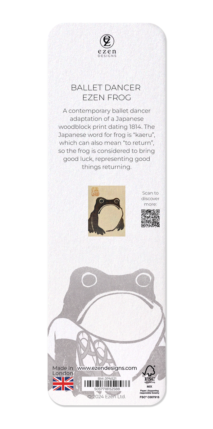 Ezen Designs - Ballet Dancer Ezen Frog - Bookmark - Back
