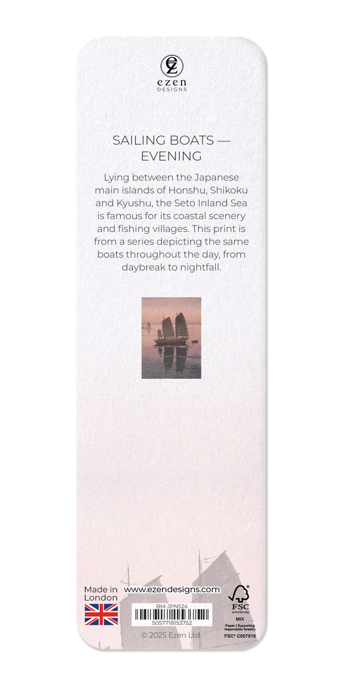 Ezen Designs - Sailing Boats — Evening - Bookmark - Back