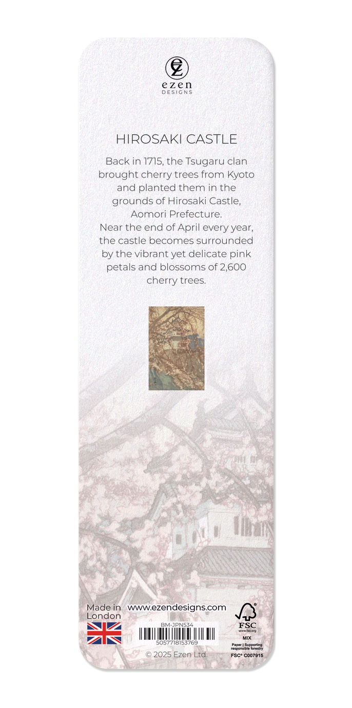Ezen Designs - Hirosaki Castle - Bookmark - Back