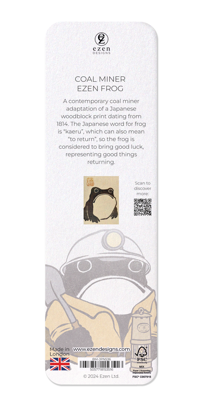 Ezen Designs - Coal Miner Ezen Frog - Bookmark - Back