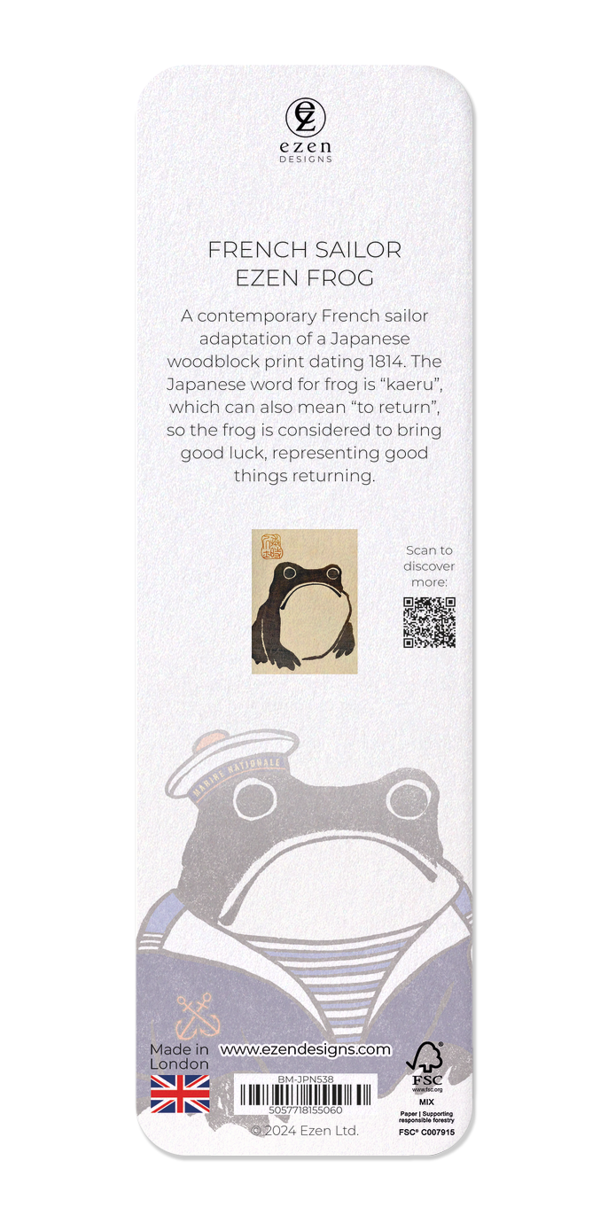 Ezen Designs - French Sailor Ezen Frog - Bookmark - Back