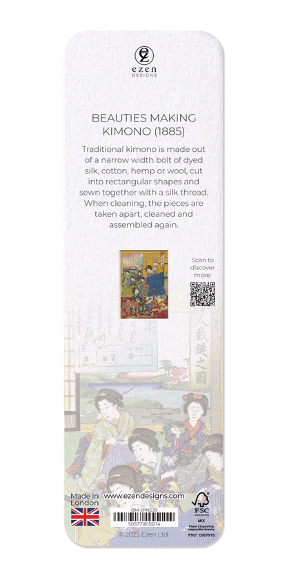 Ezen Designs - Beauties making Kimono (1885) - Bookmark - Back