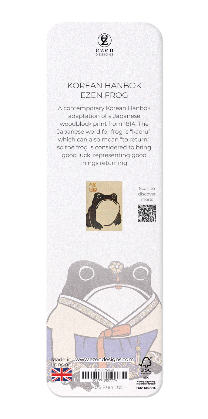 Ezen Designs - Korean Hanbok Ezen Frog - Bookmark - Back