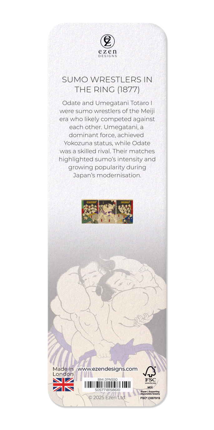 Ezen Designs - Sumo Wrestlers in the Ring (1877) - Bookmark - Back