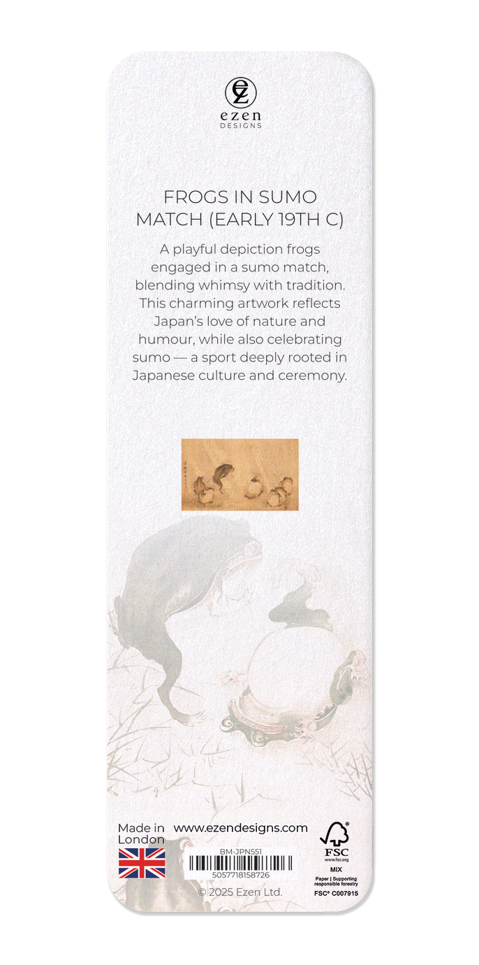 Ezen Designs - Frogs in Sumo Match (Early 19th C) - Bookmark - Back