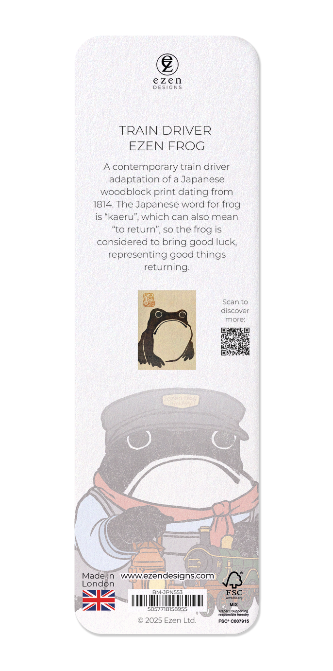 Ezen Designs - Train driver Ezen Frog - Bookmark - Back